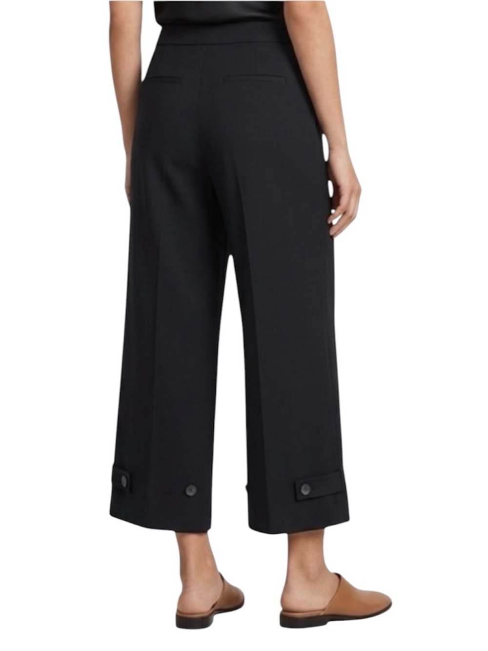 Vince Wide Leg Cropped Black Dress Pants Office Professional Dressy Size 6